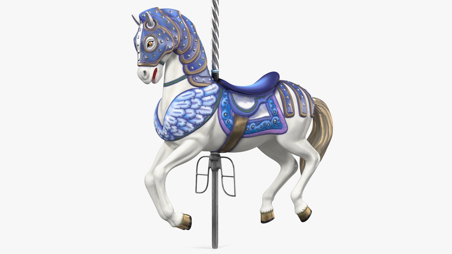 Carousel Horse Blue 3D model