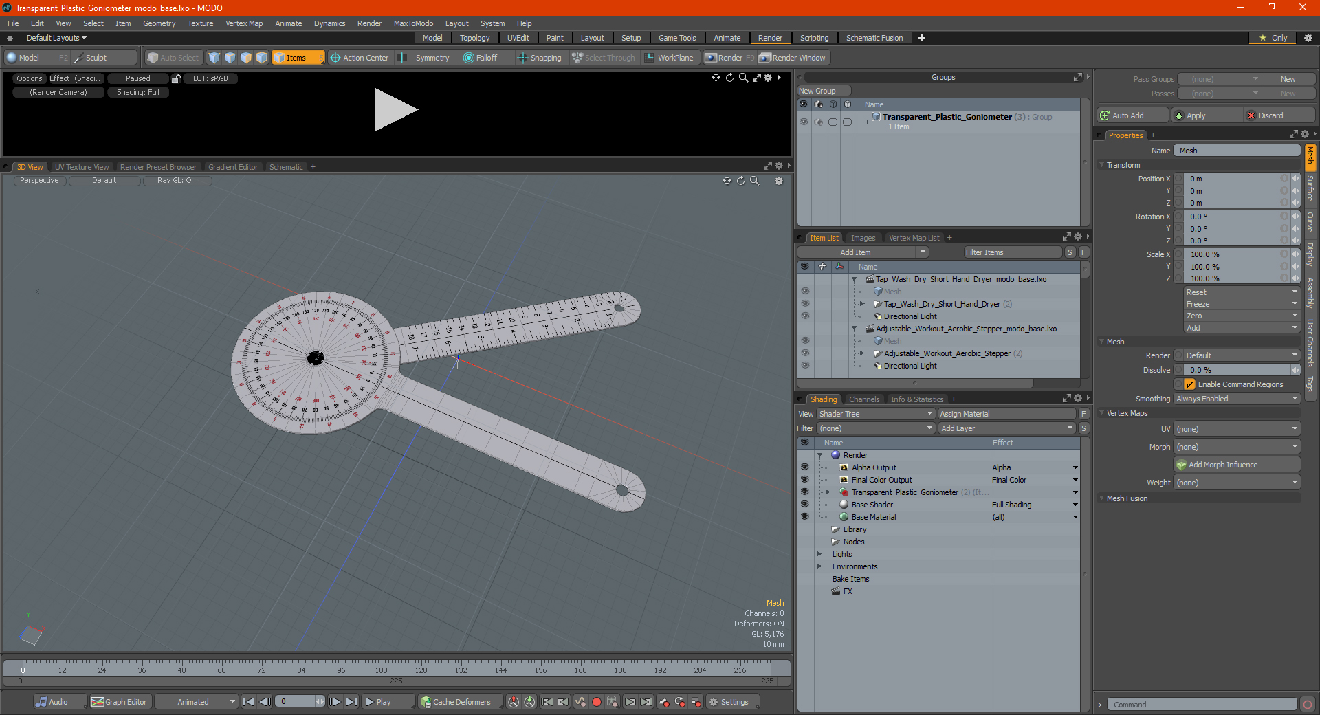 3D model Transparent Plastic Goniometer