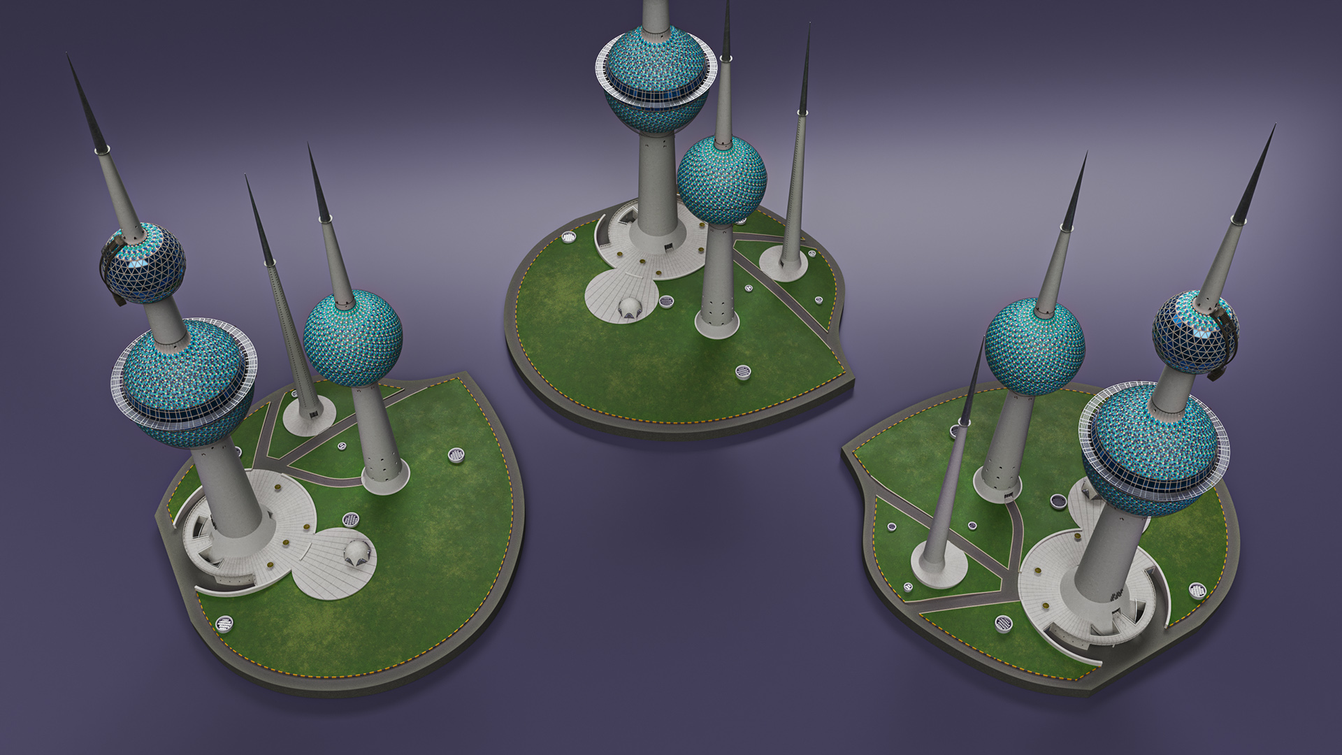 3D Kuwait Towers model