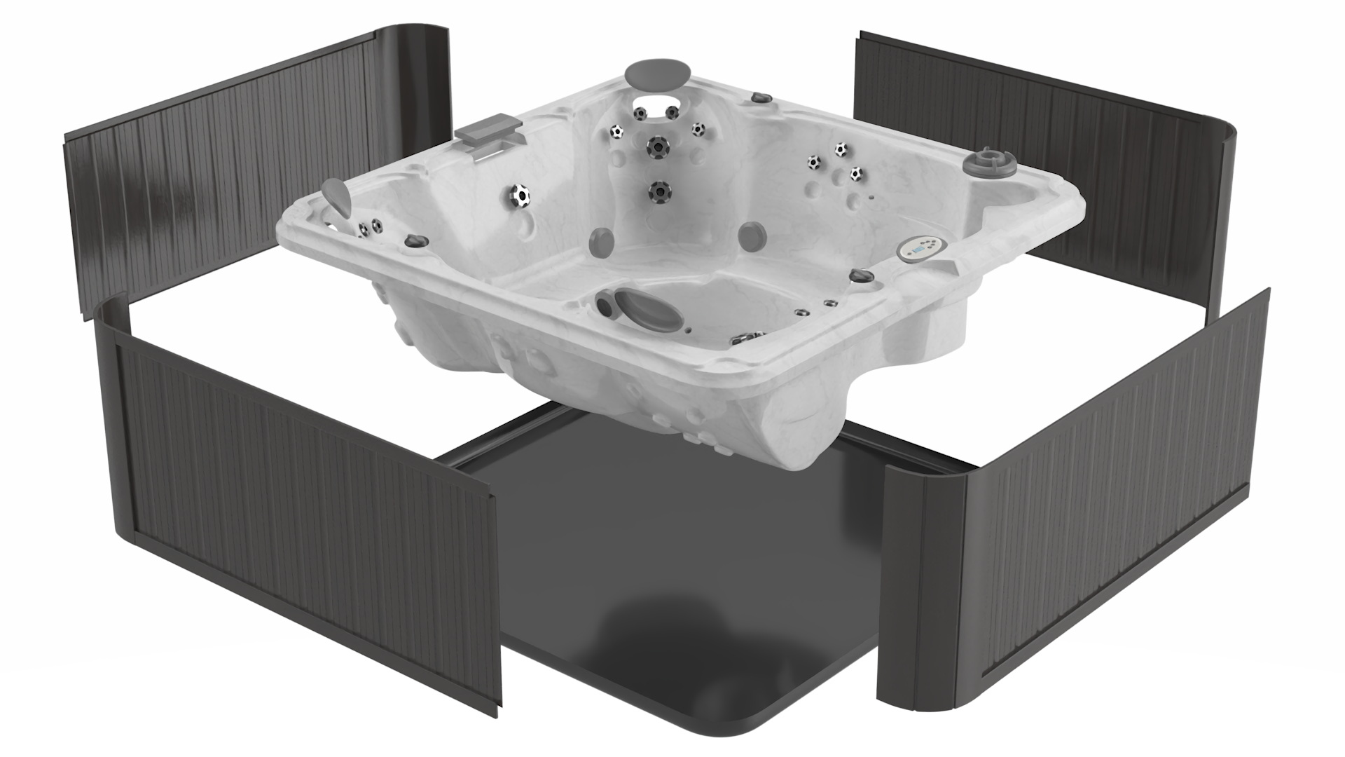 3D model Romantic Bathtub with a Female and Passion Flowers