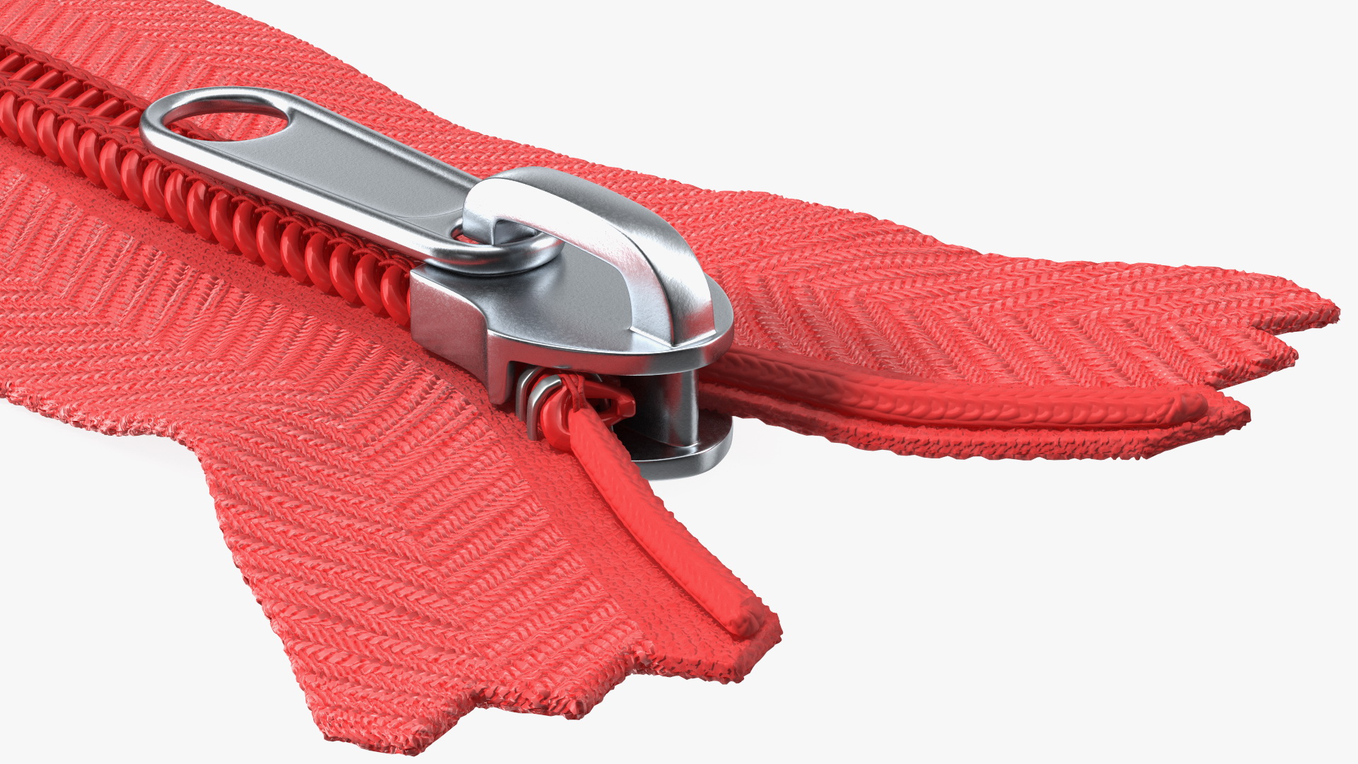 3D model Open End Nylon Coil Zipper Red