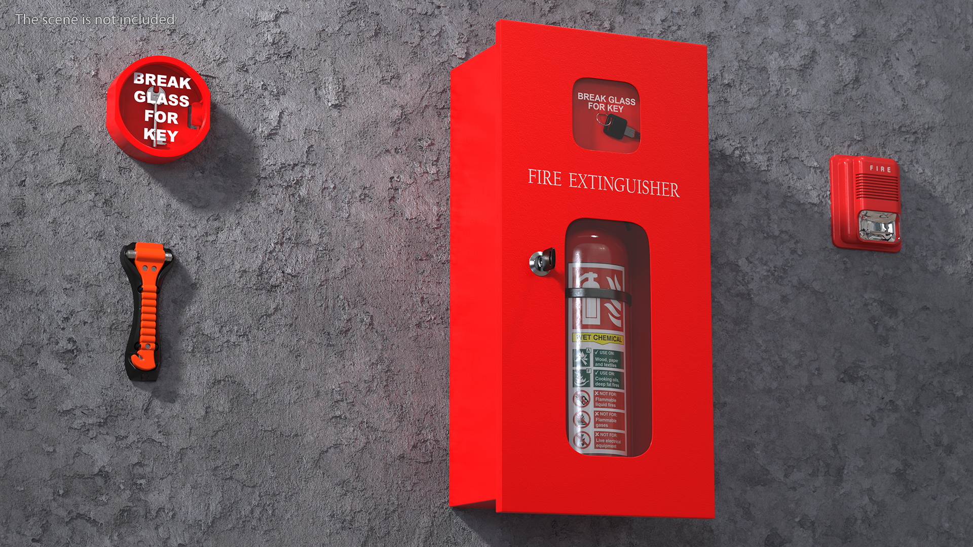 Fire Extinguisher Cabinet Set 3D model