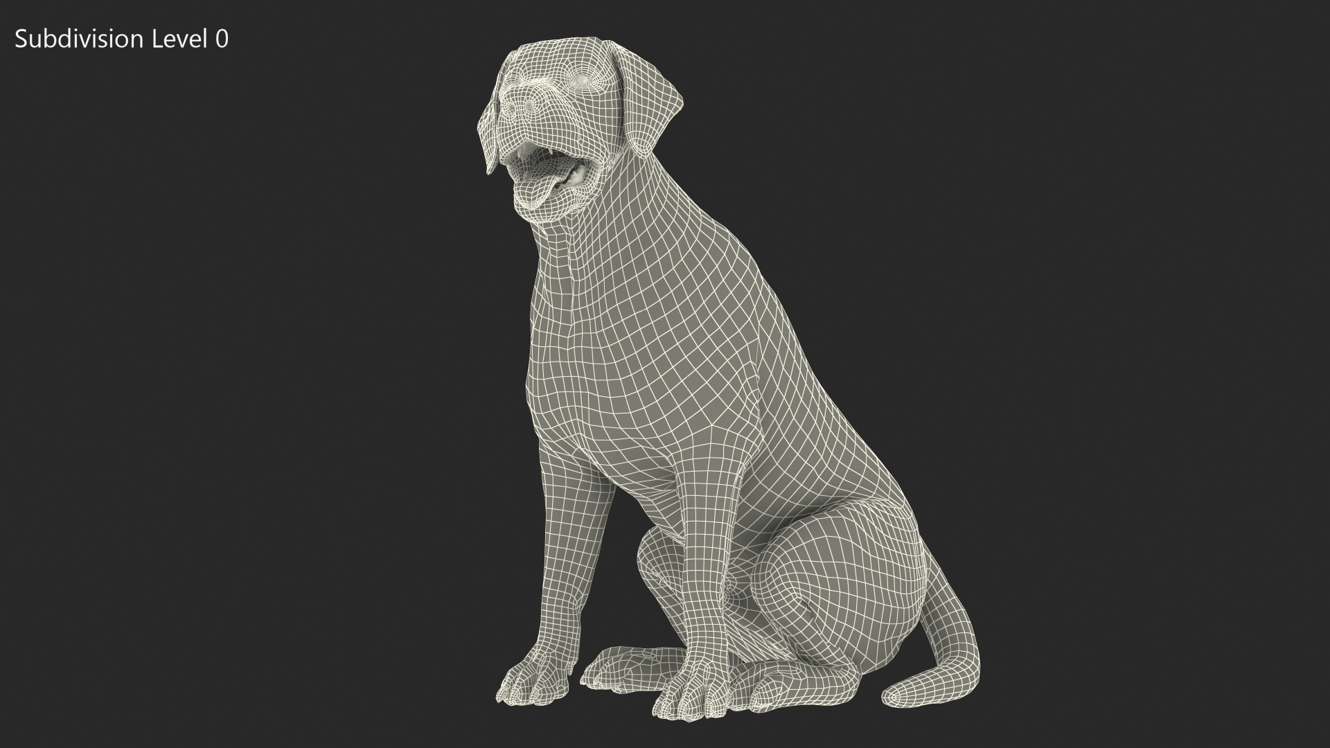 3D model Labrador Dog Brown Sitting Fur