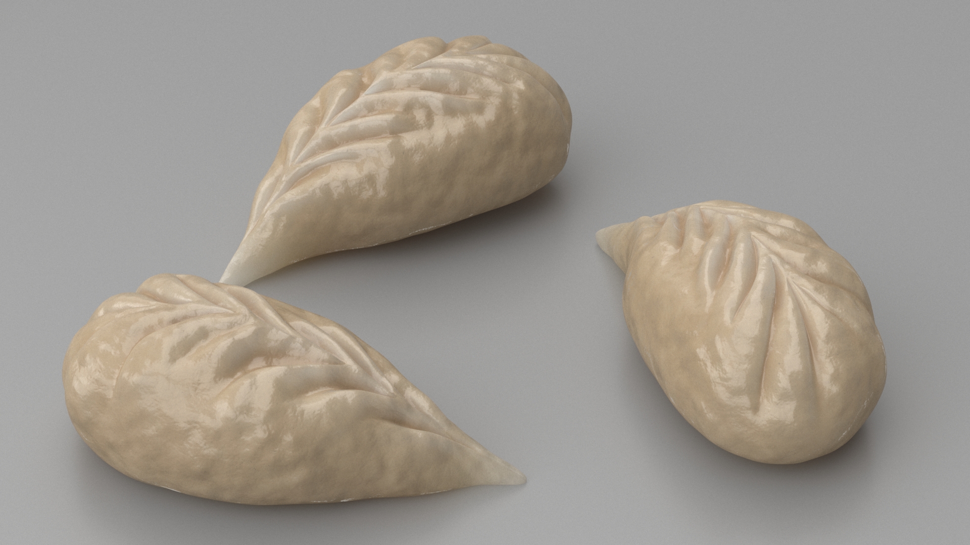 Leaf Shaped Dumpling Cooked 3D