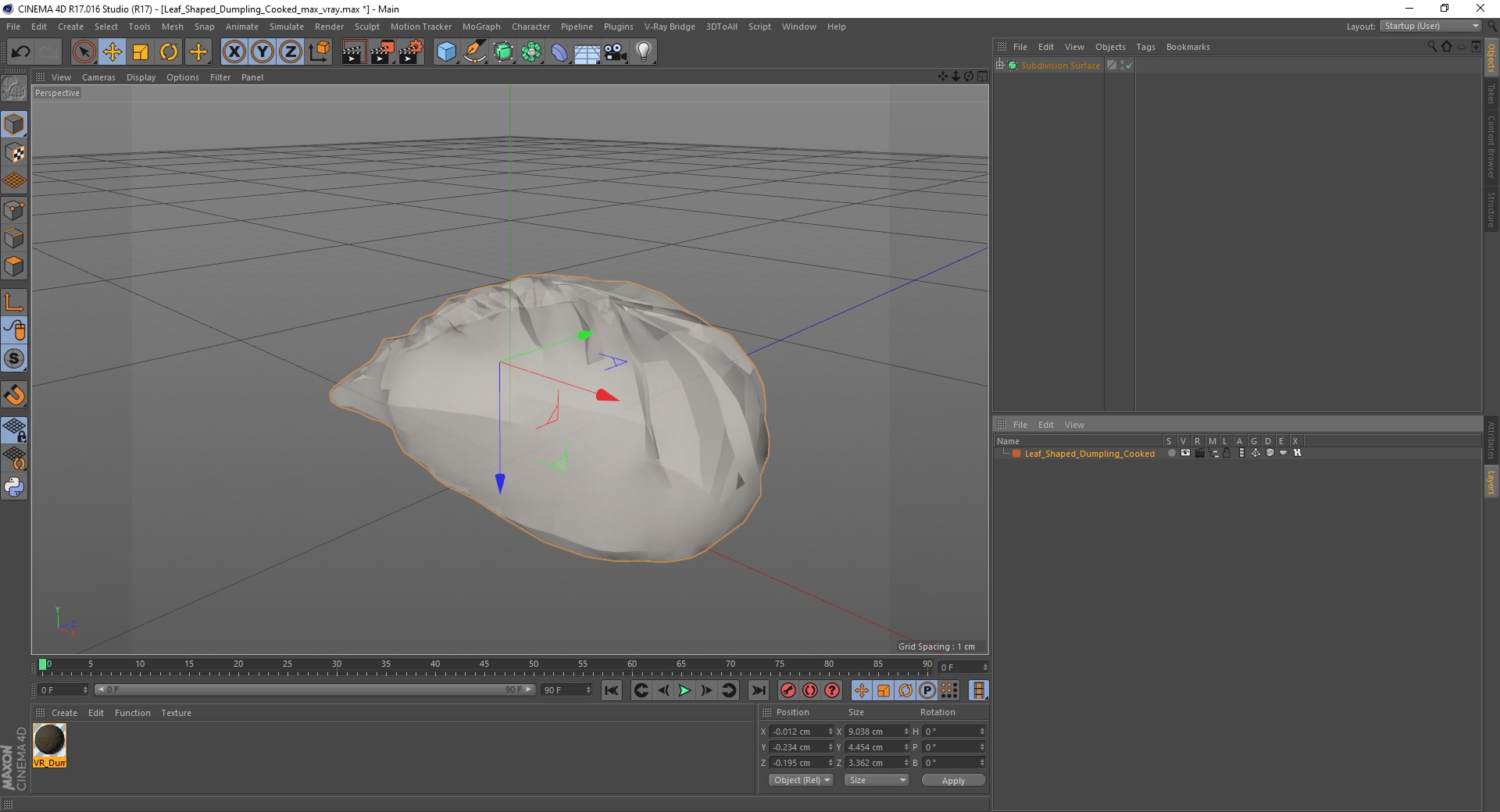 3D model Leaf Shaped Dumpling Cooked for 3D Print