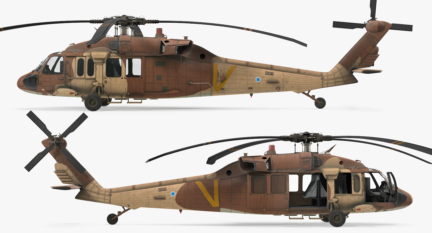 3D model Sikorsky UH 60 Black Hawk Military Israel Utility Helicopter