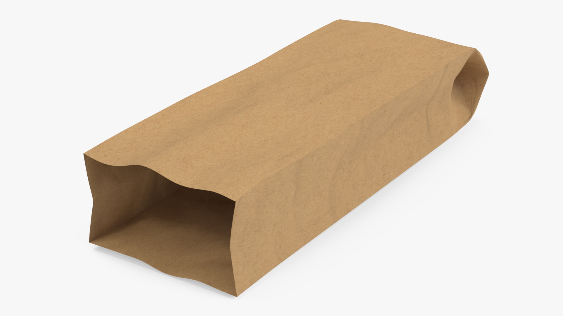 3D Brown Paper Bag for Bread Empty