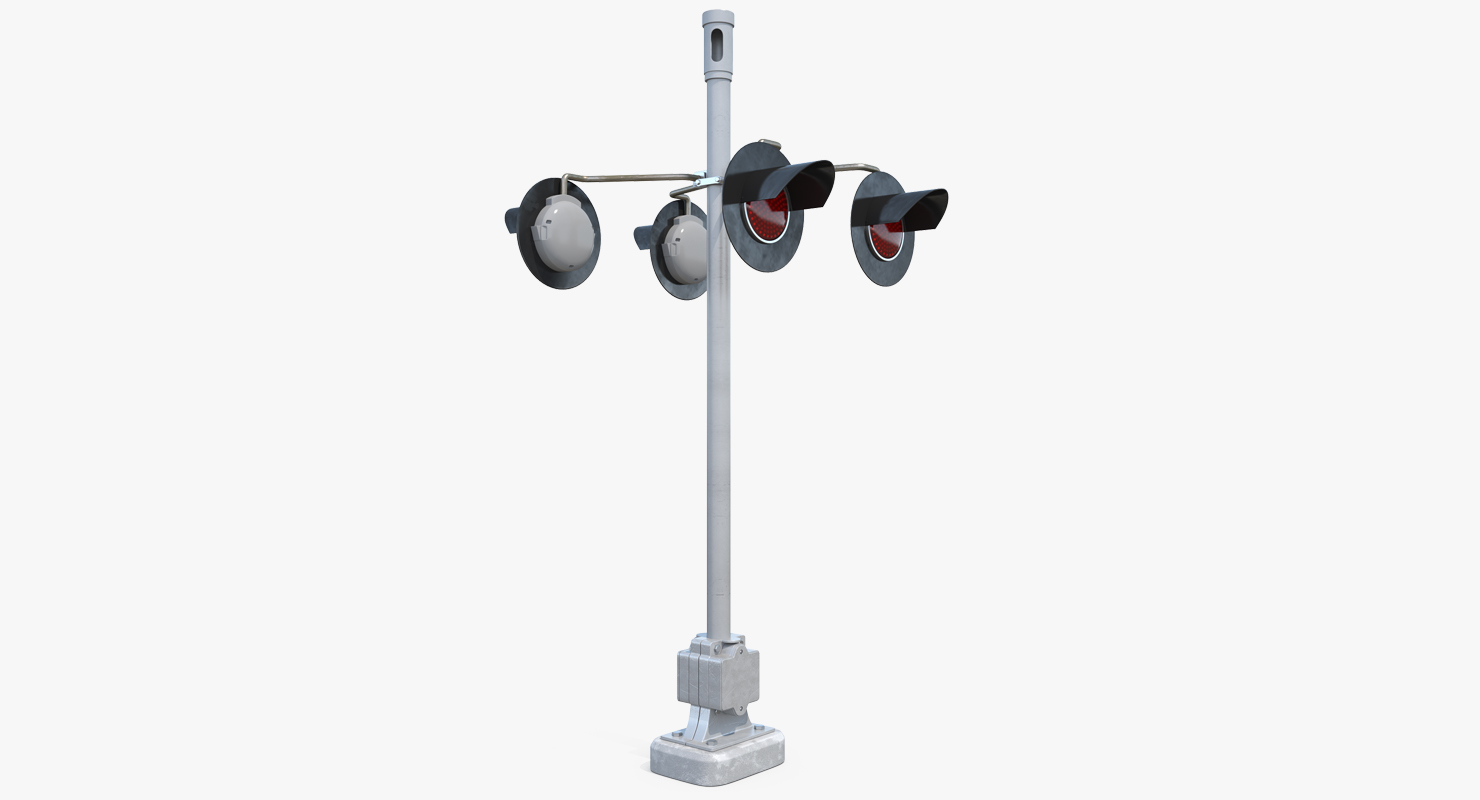 3D Railway Red Lights model