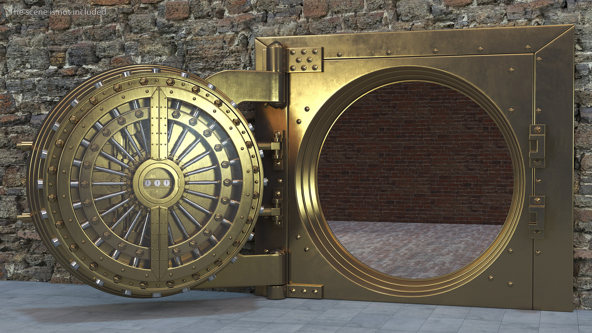 3D Round Vault Door Bronze model