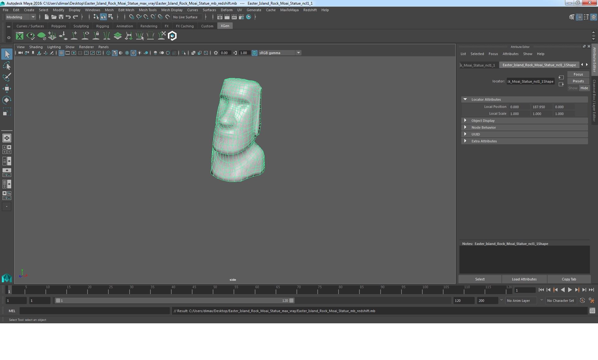 3D Easter Island Rock Moai Statue for 3D Print model