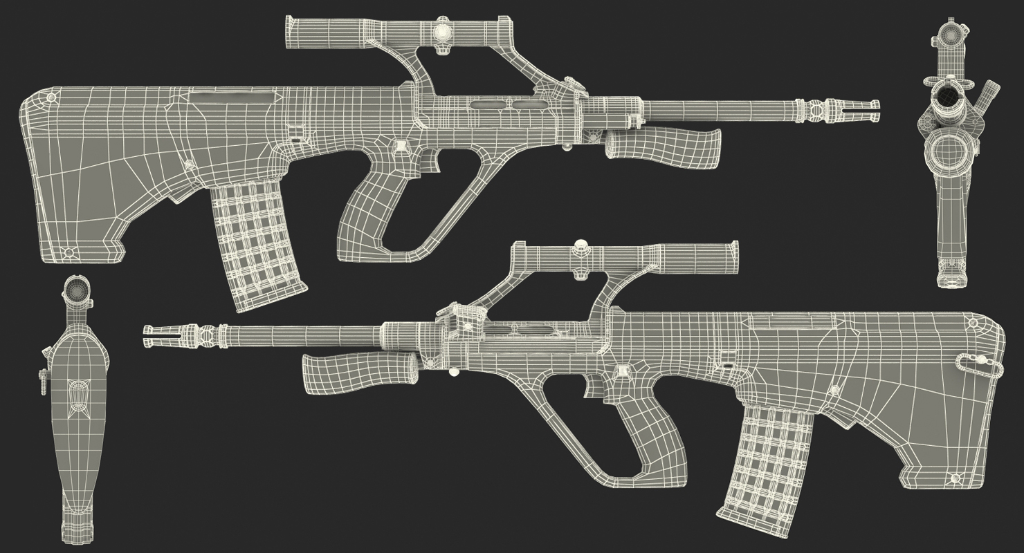 AUG Steyr A1 Bullpup NATO Assault Rifle 3D model