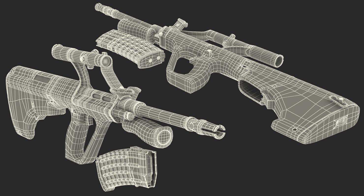 AUG Steyr A1 Bullpup NATO Assault Rifle 3D model