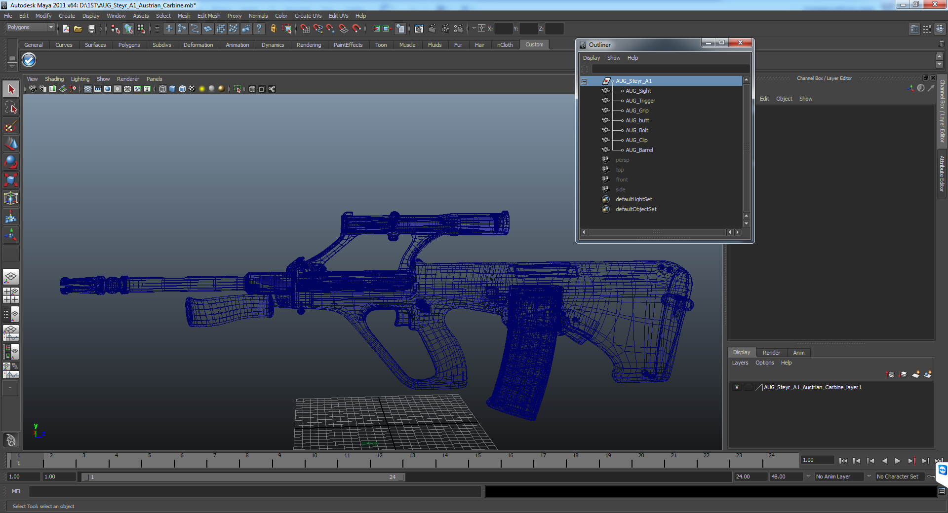 AUG Steyr A1 Bullpup NATO Assault Rifle 3D model