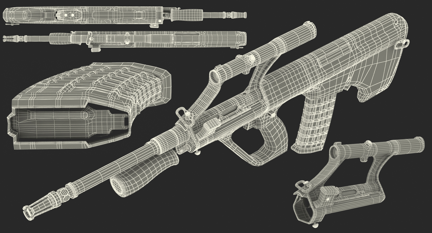 AUG Steyr A1 Bullpup NATO Assault Rifle 3D model