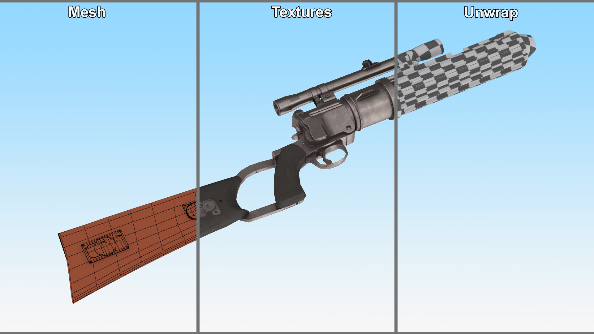 3D Star Wars EE-3 Boba Fett Carbine Rifle model