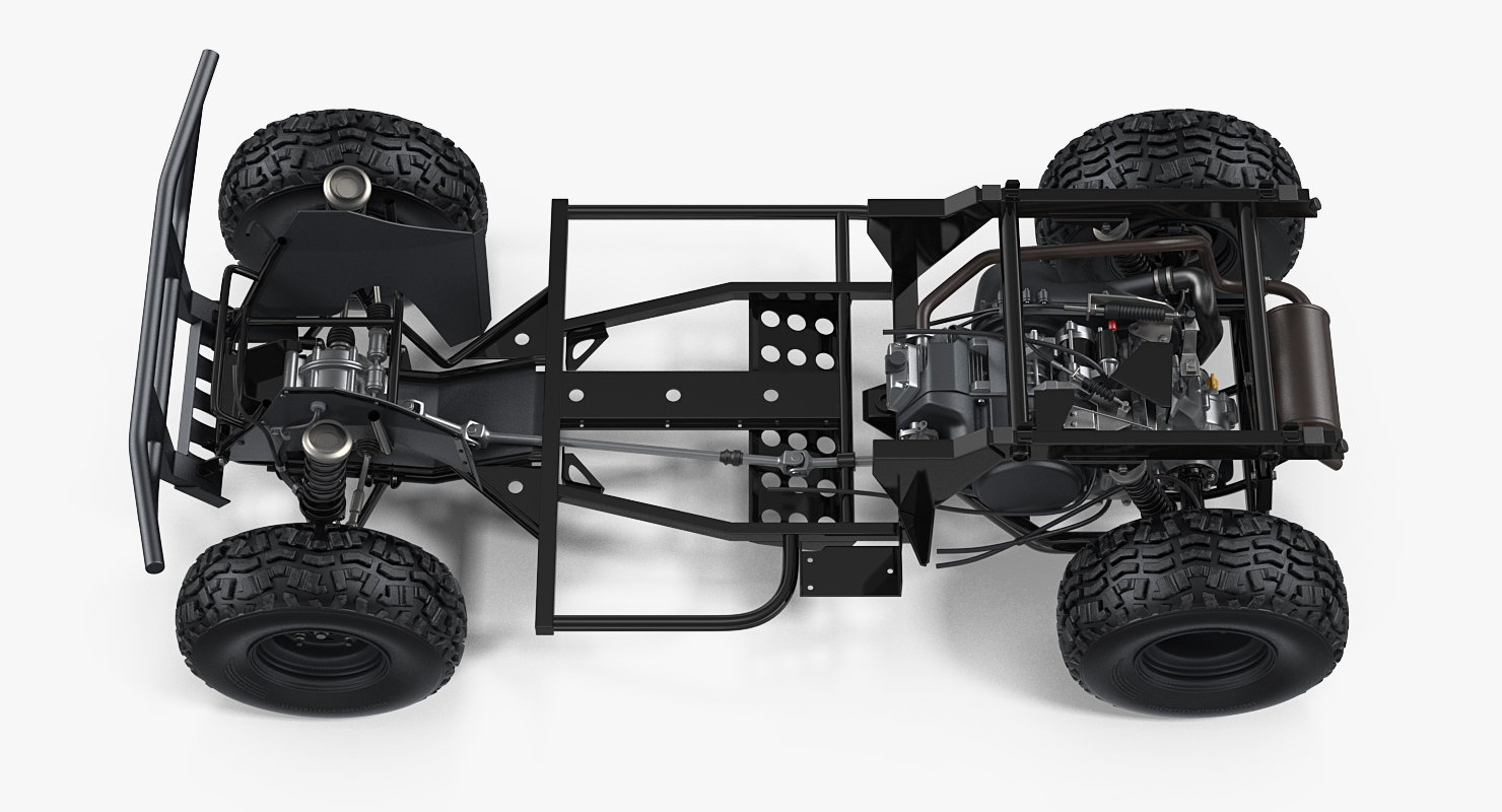 3D ATV 4x4 Frame and Suspension model