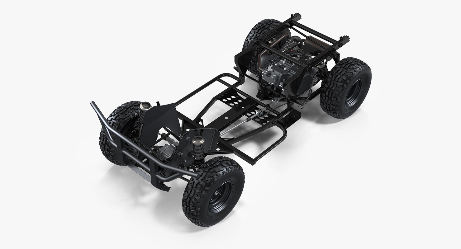 3D ATV 4x4 Frame and Suspension model