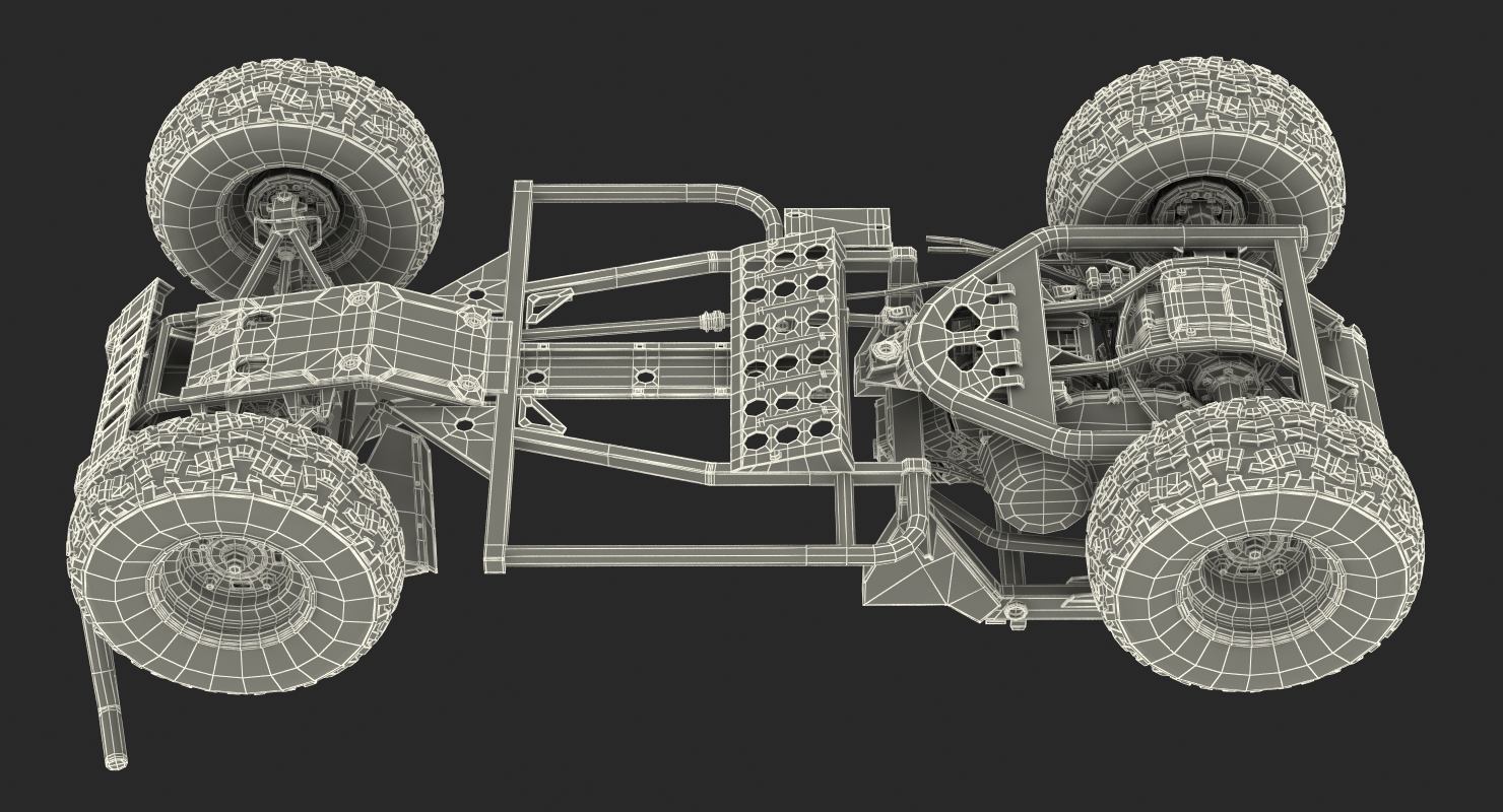 3D ATV 4x4 Frame and Suspension model