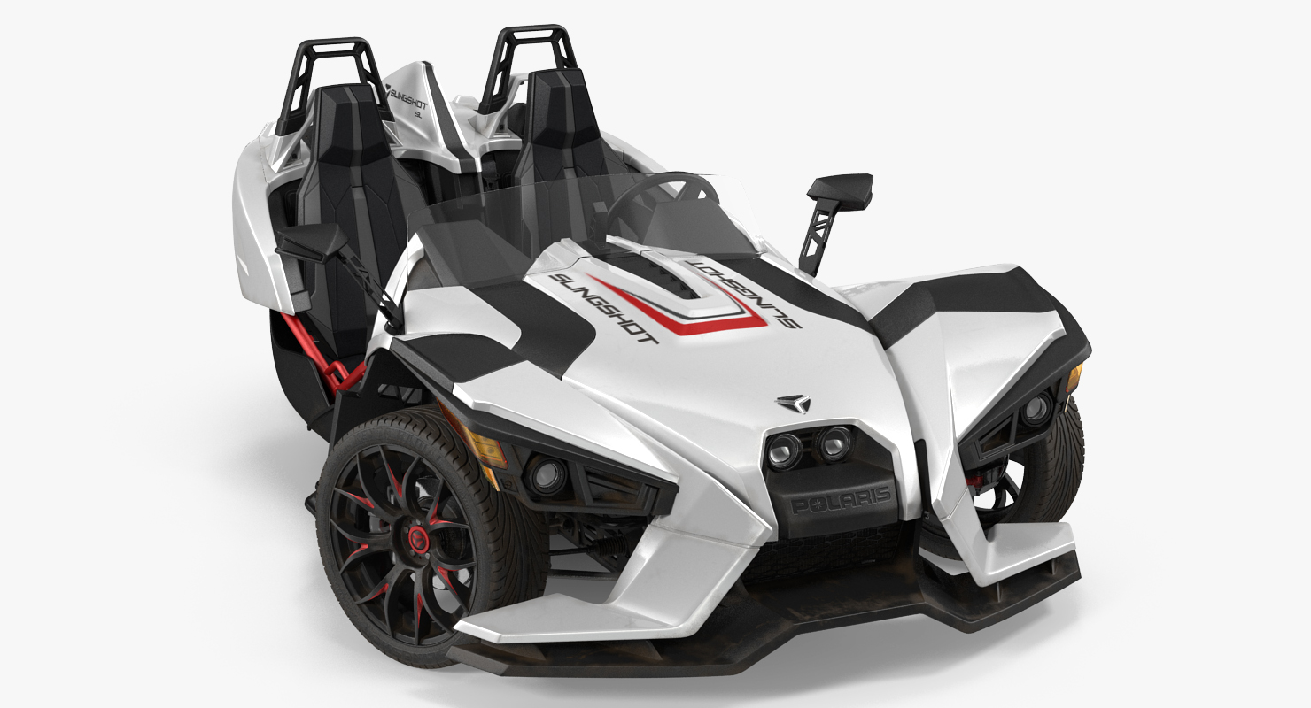 3D Polaris Slingshot Trike White Rigged