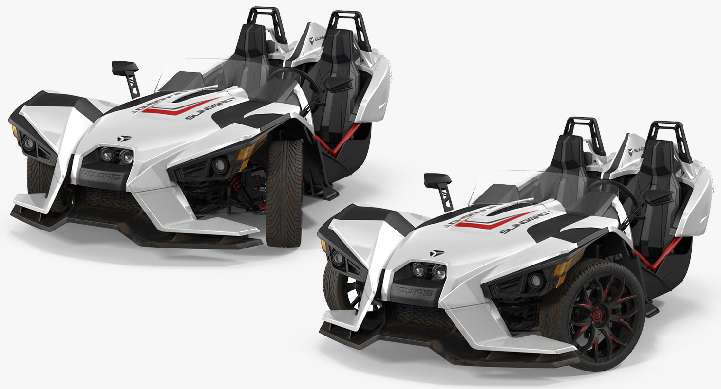 3D Polaris Slingshot Trike White Rigged