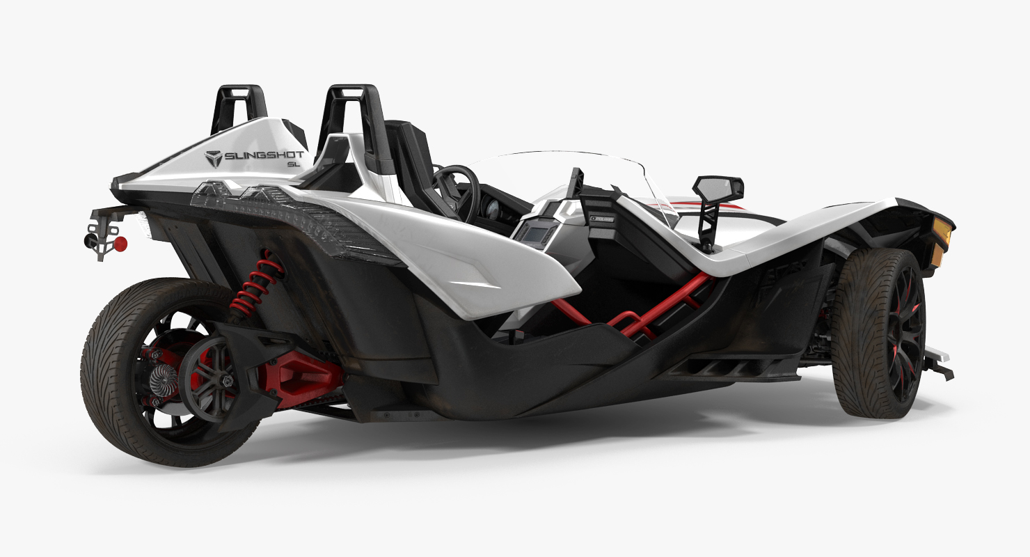 3D Polaris Slingshot Trike White Rigged