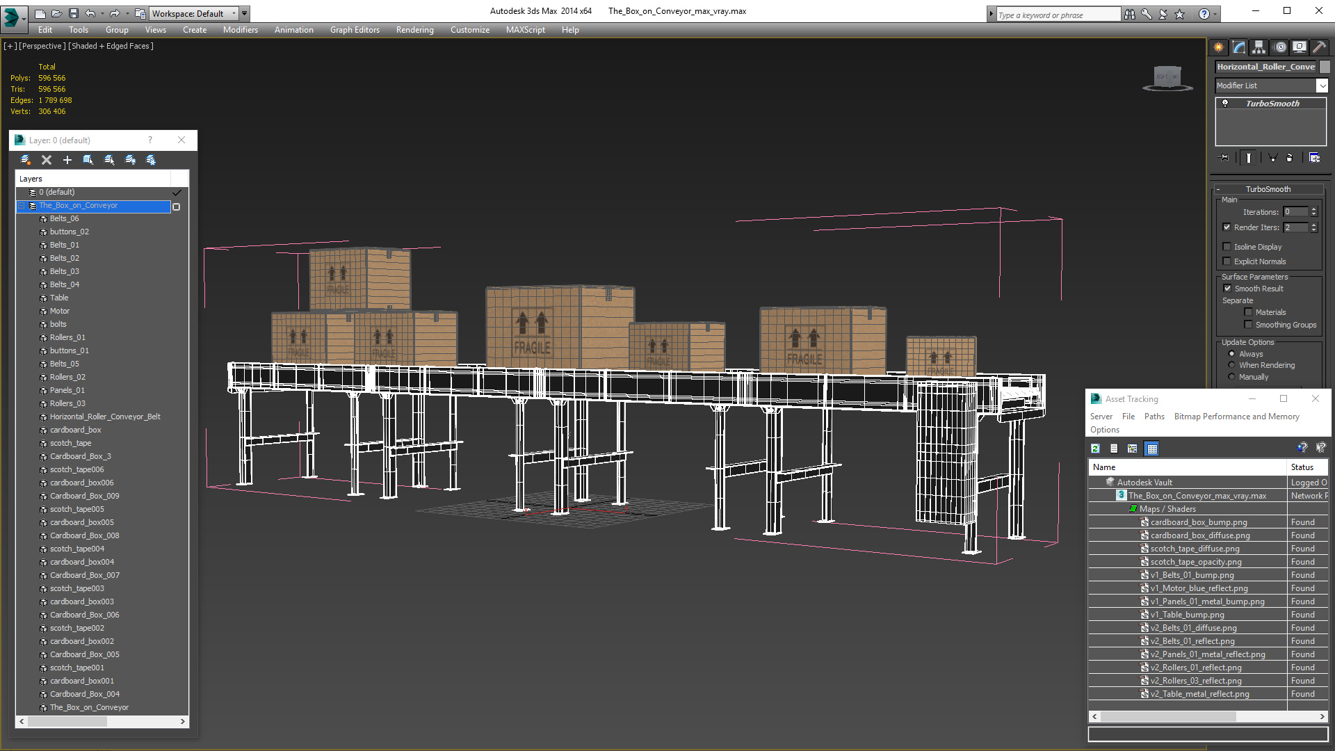 The Box on Conveyor 3D model