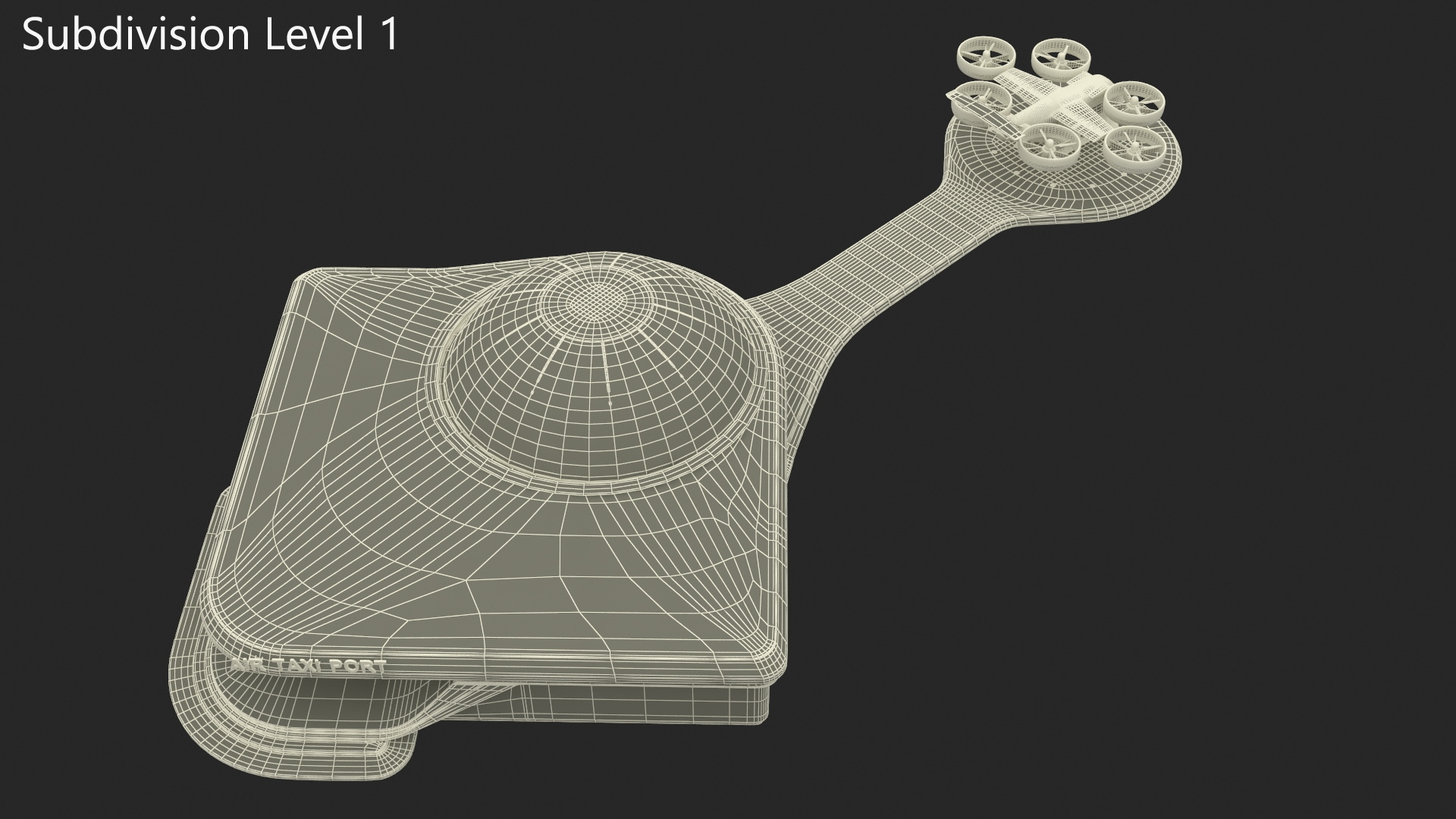 3D Urban Air Port with Passenger Aircraft model