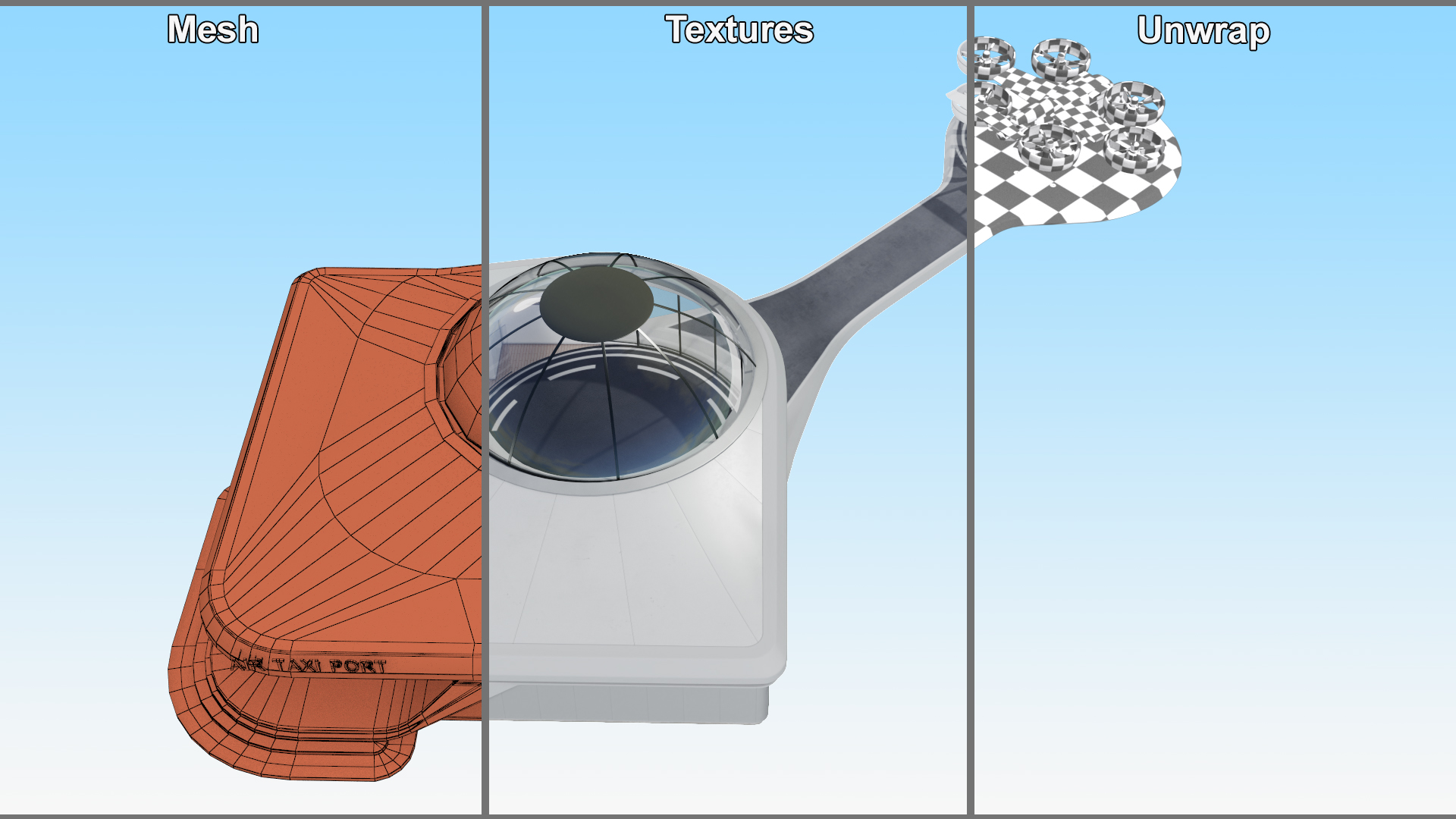 3D Urban Air Port with Passenger Aircraft model