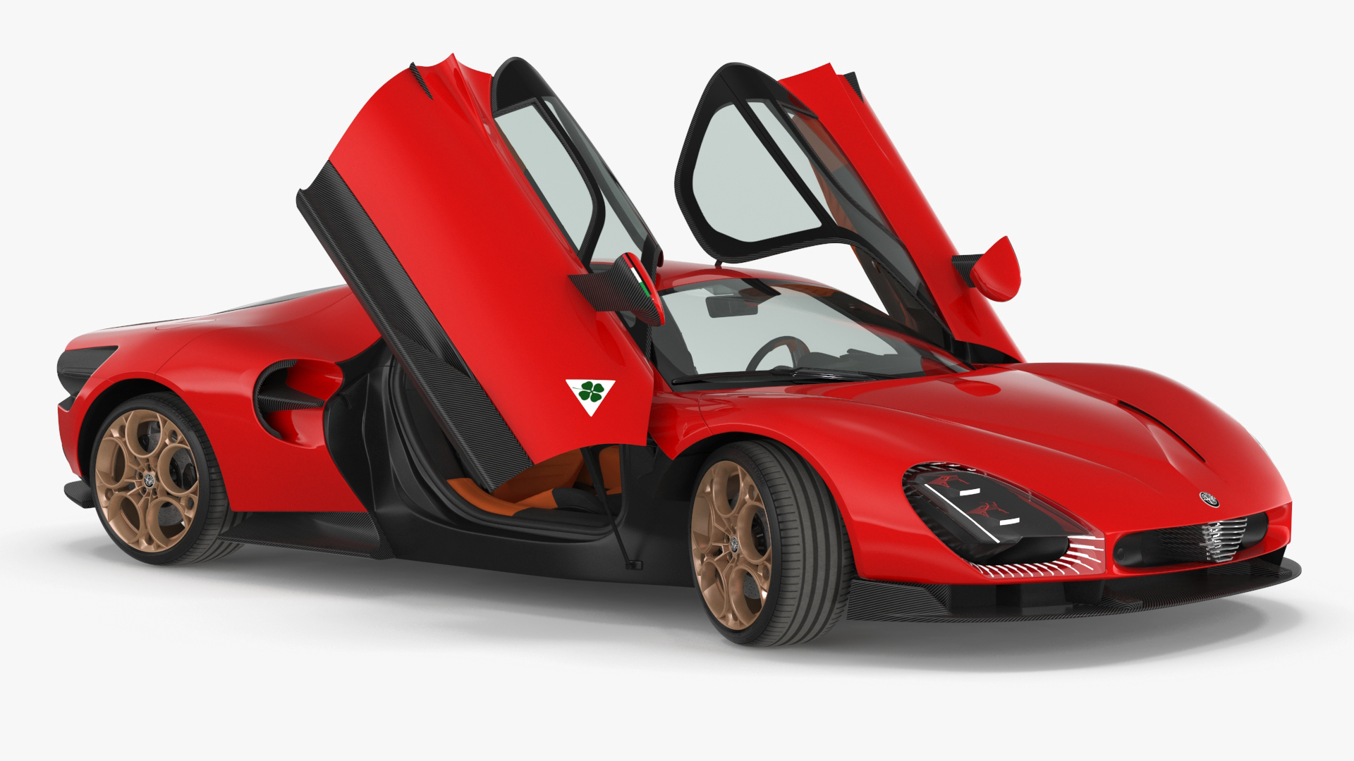 Alfa Romeo 33 Stradale Red Rigged for Cinema 4D 3D