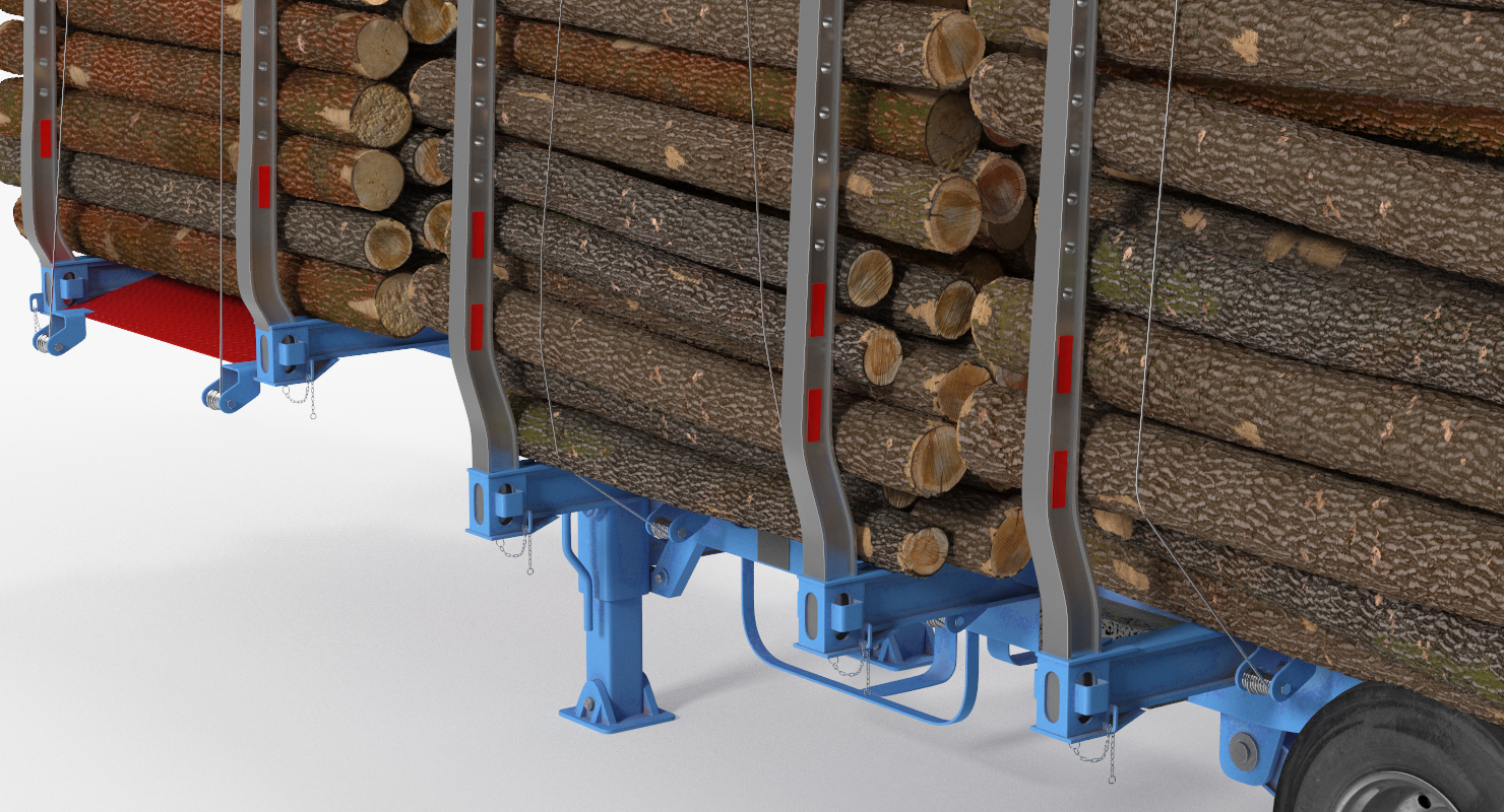 3D Logging Trailer with Small Logs