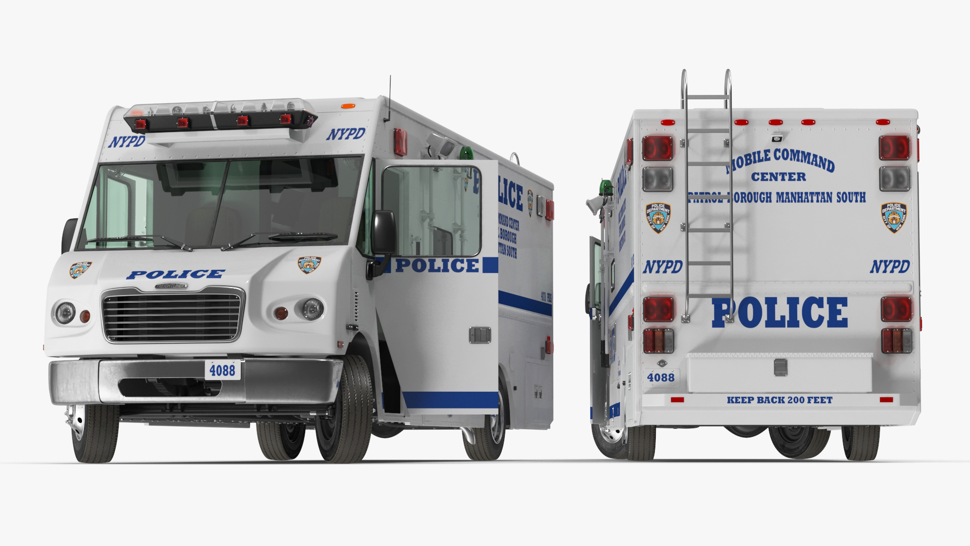 NYPD Mobile Command Center Rigged for Maya 3D