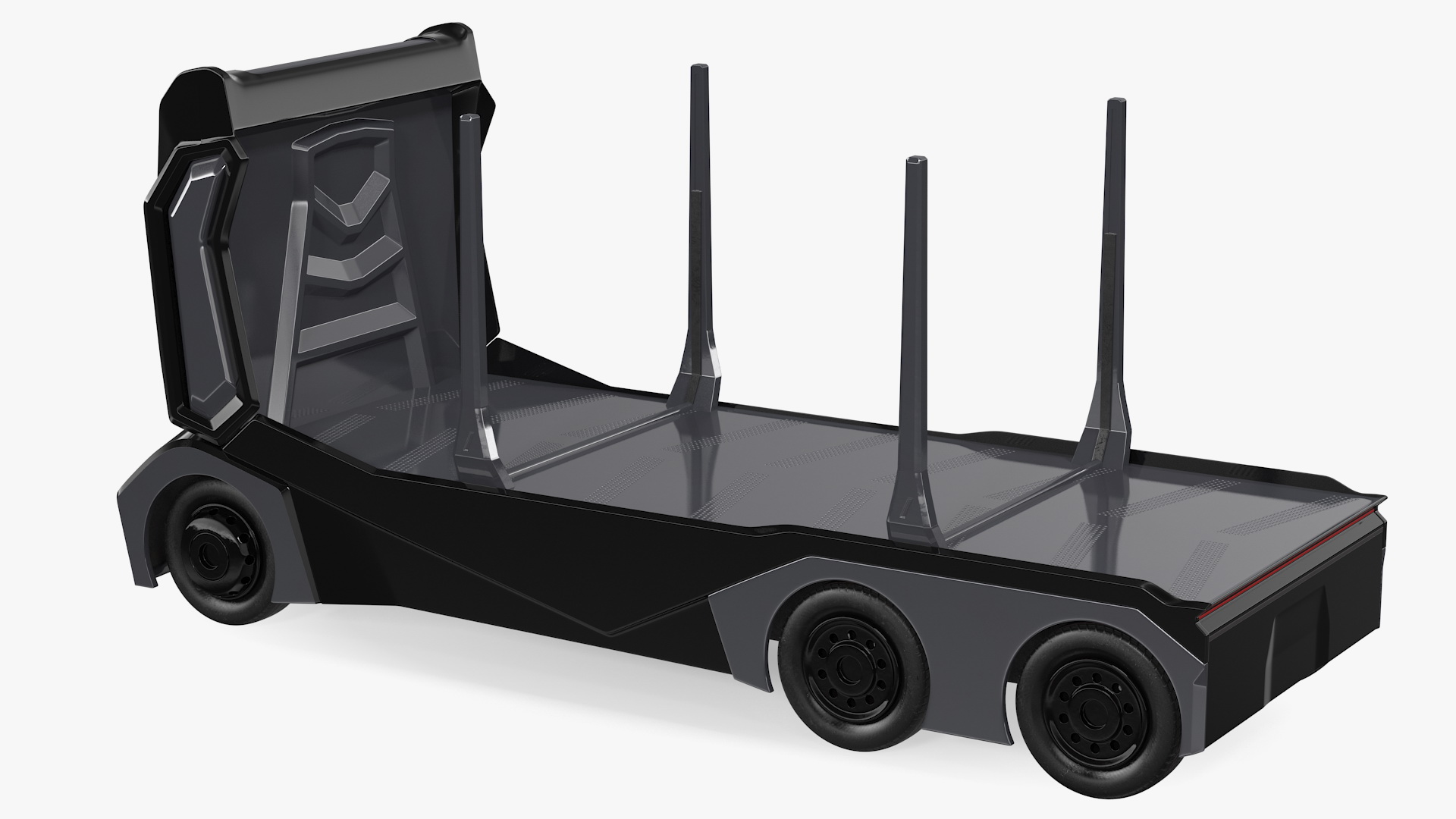 3D model Autonomous Electric Logging Truck Rigged