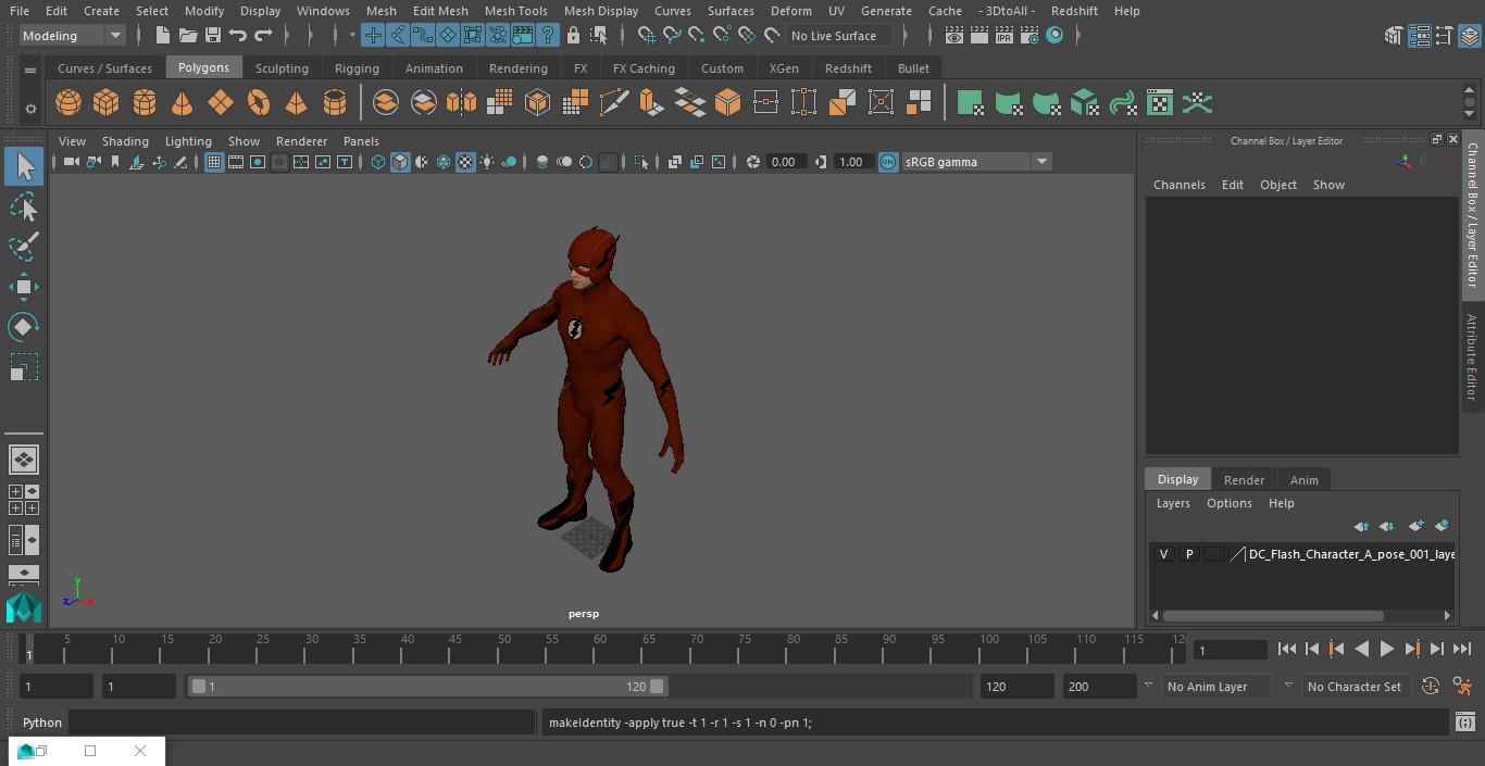 3D model DC Flash Character A-pose