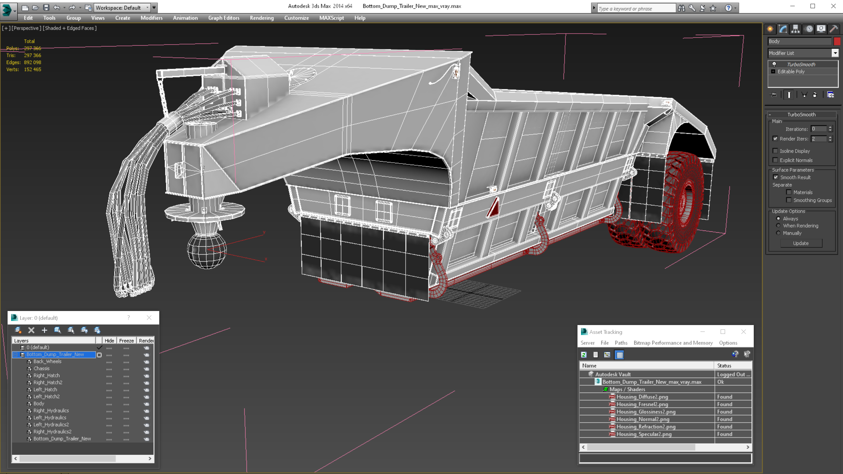 3D Bottom Dump Trailer New model