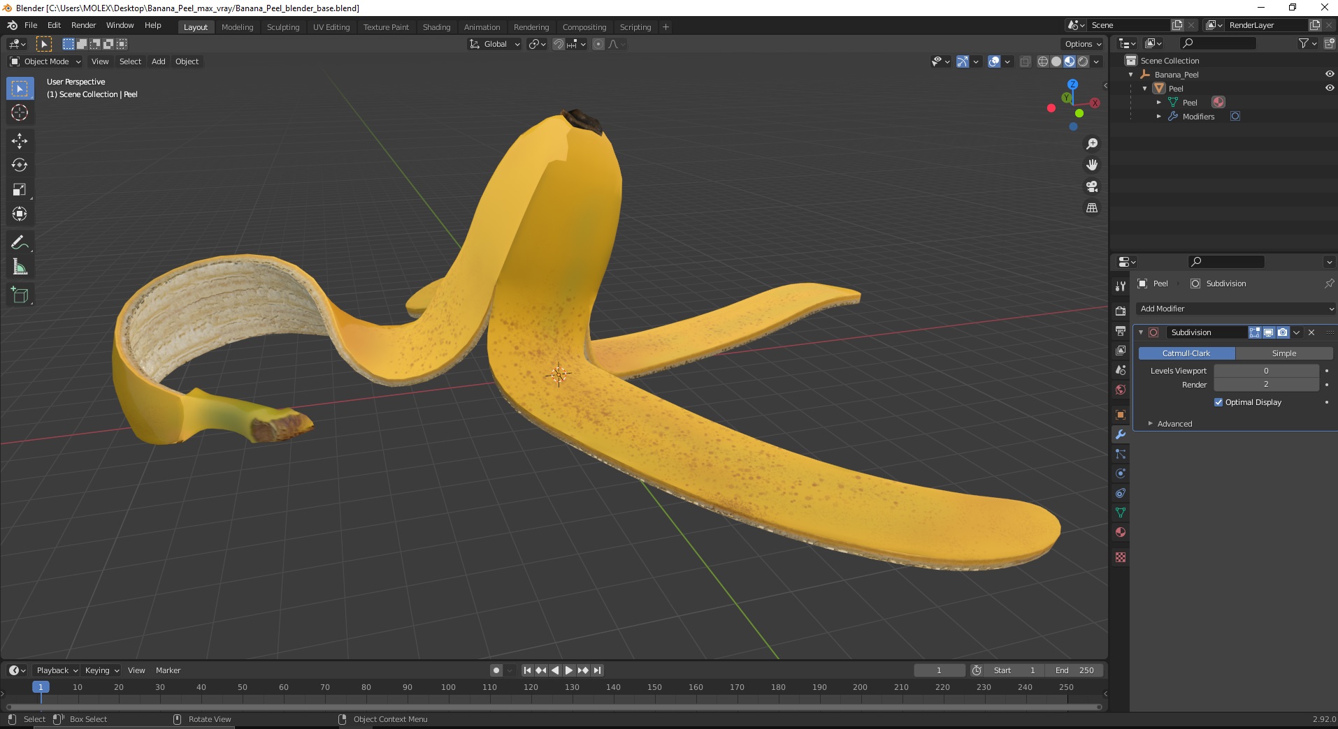 3D Banana Peel