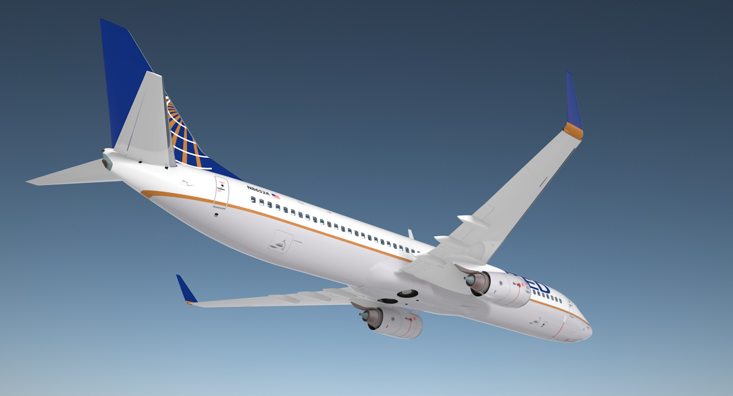 Boeing 737 900 with Interior United Airlines 3D model