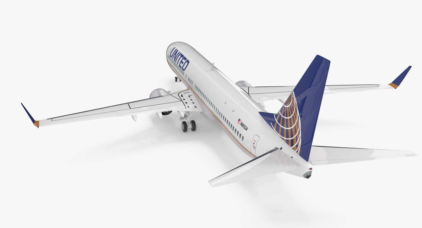 Boeing 737 900 with Interior United Airlines 3D model