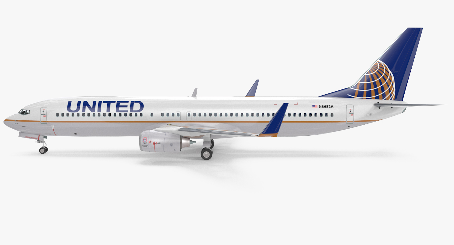 Boeing 737 900 with Interior United Airlines 3D model