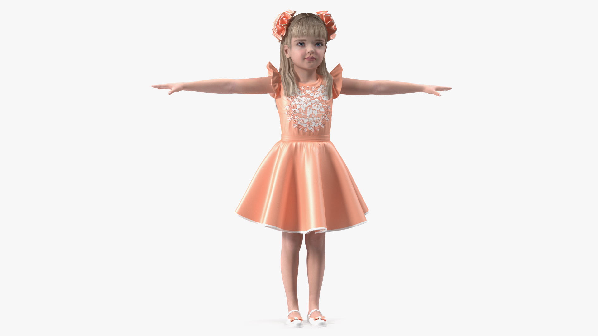 Child Girl Party Style Rigged 3D model