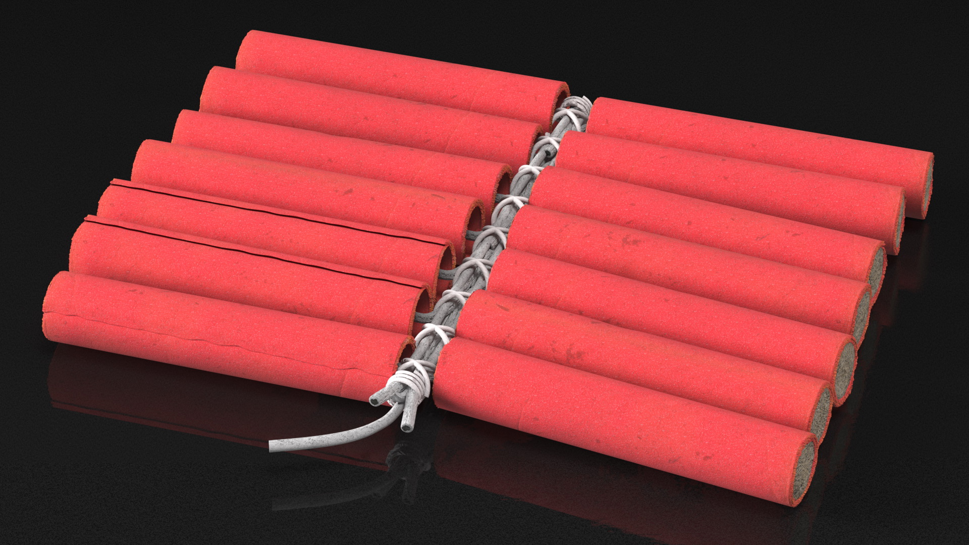 3D Red Firecrackers String model