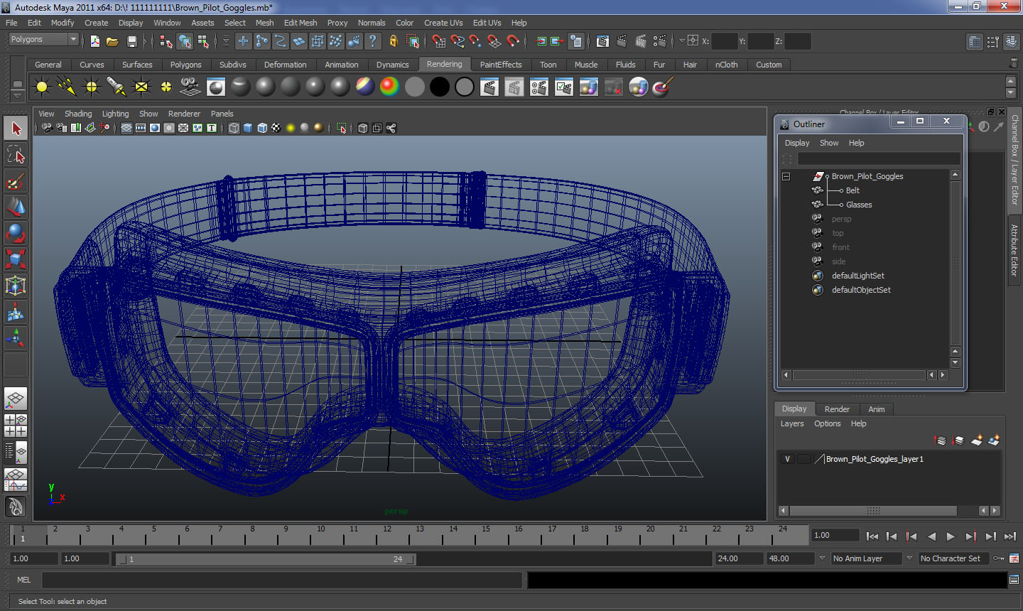 White Pilot Goggles 3D model