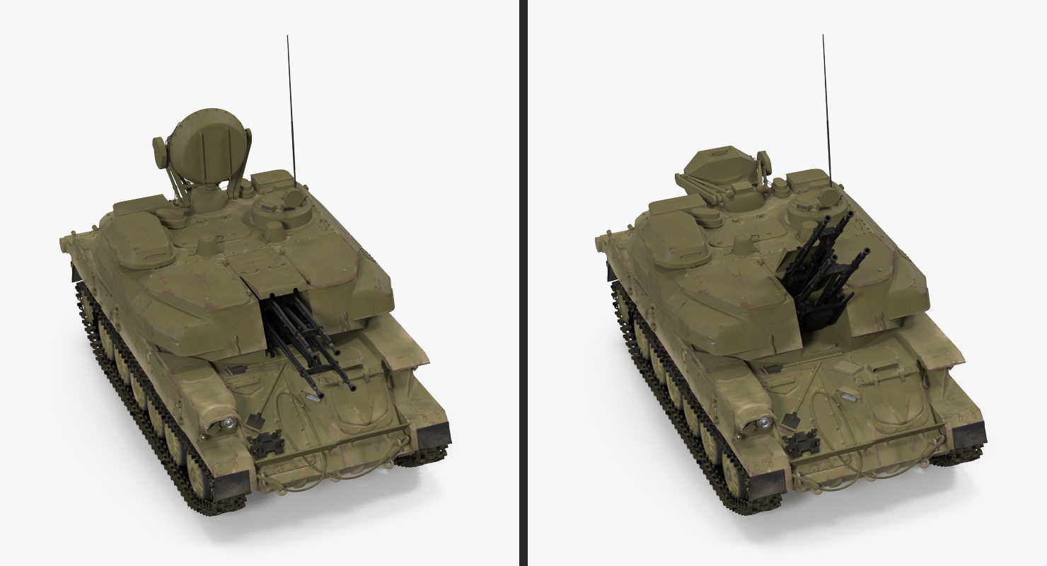 Anti Aircraft Tank ZSU 23 Shilka Rigged 3D model