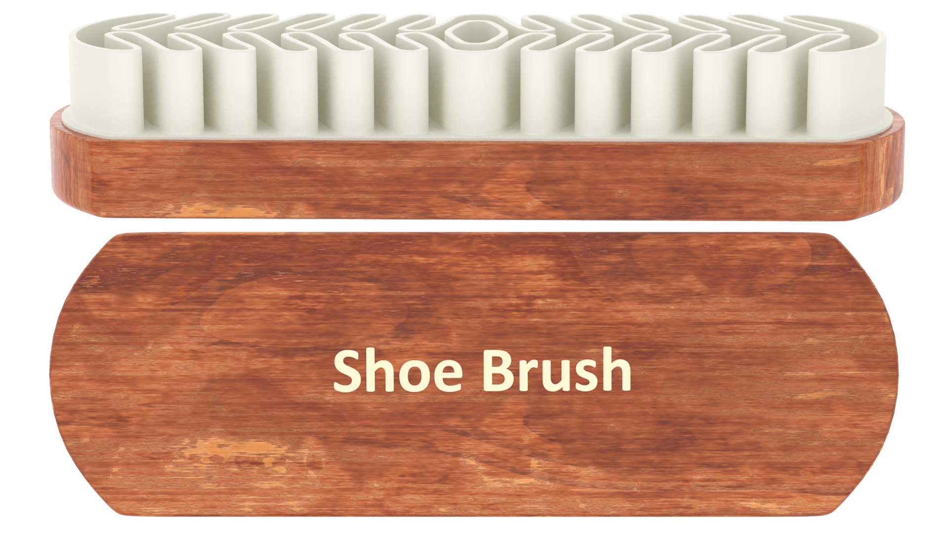 Wooden Crepe Shoe Cleaning Brush 3D