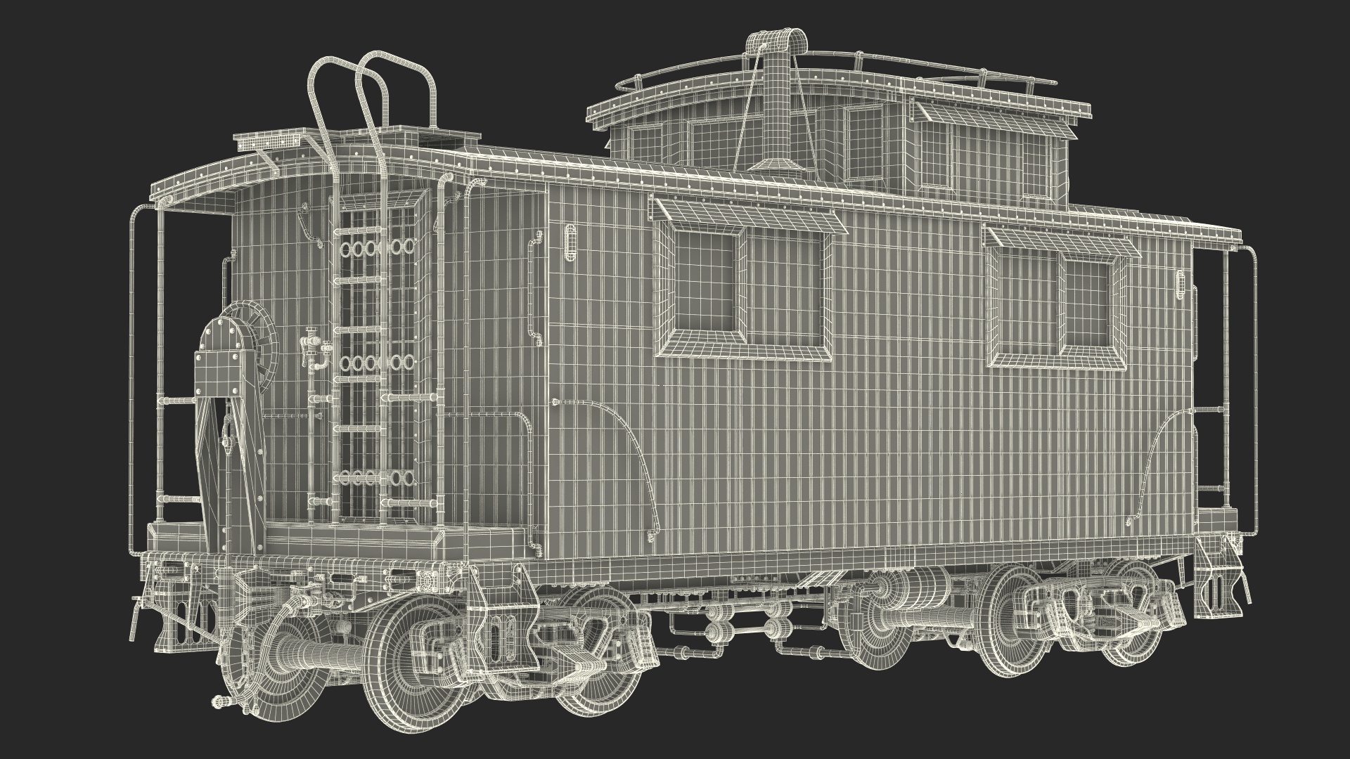 3D Historic Wabash Caboose model