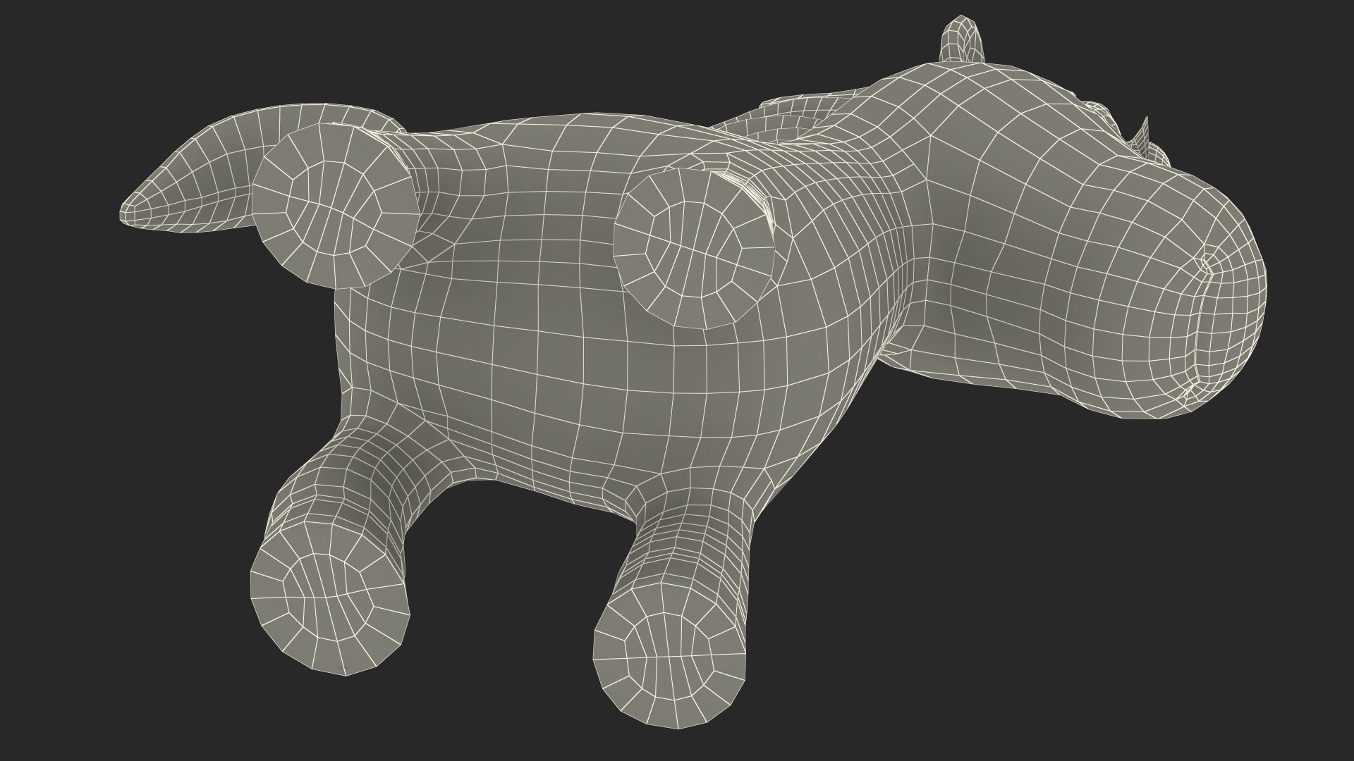 3D Brown Cartoon Horse Rigged