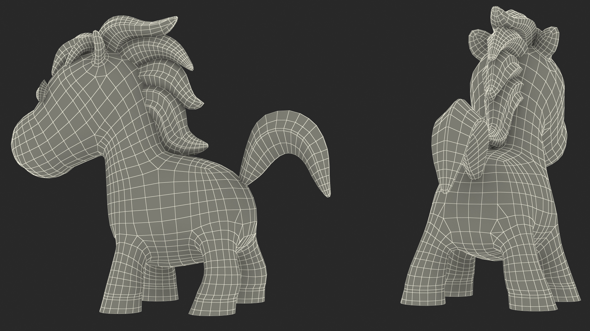 3D Brown Cartoon Horse Rigged