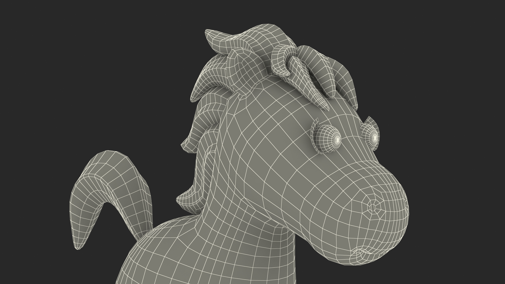 3D Brown Cartoon Horse Rigged