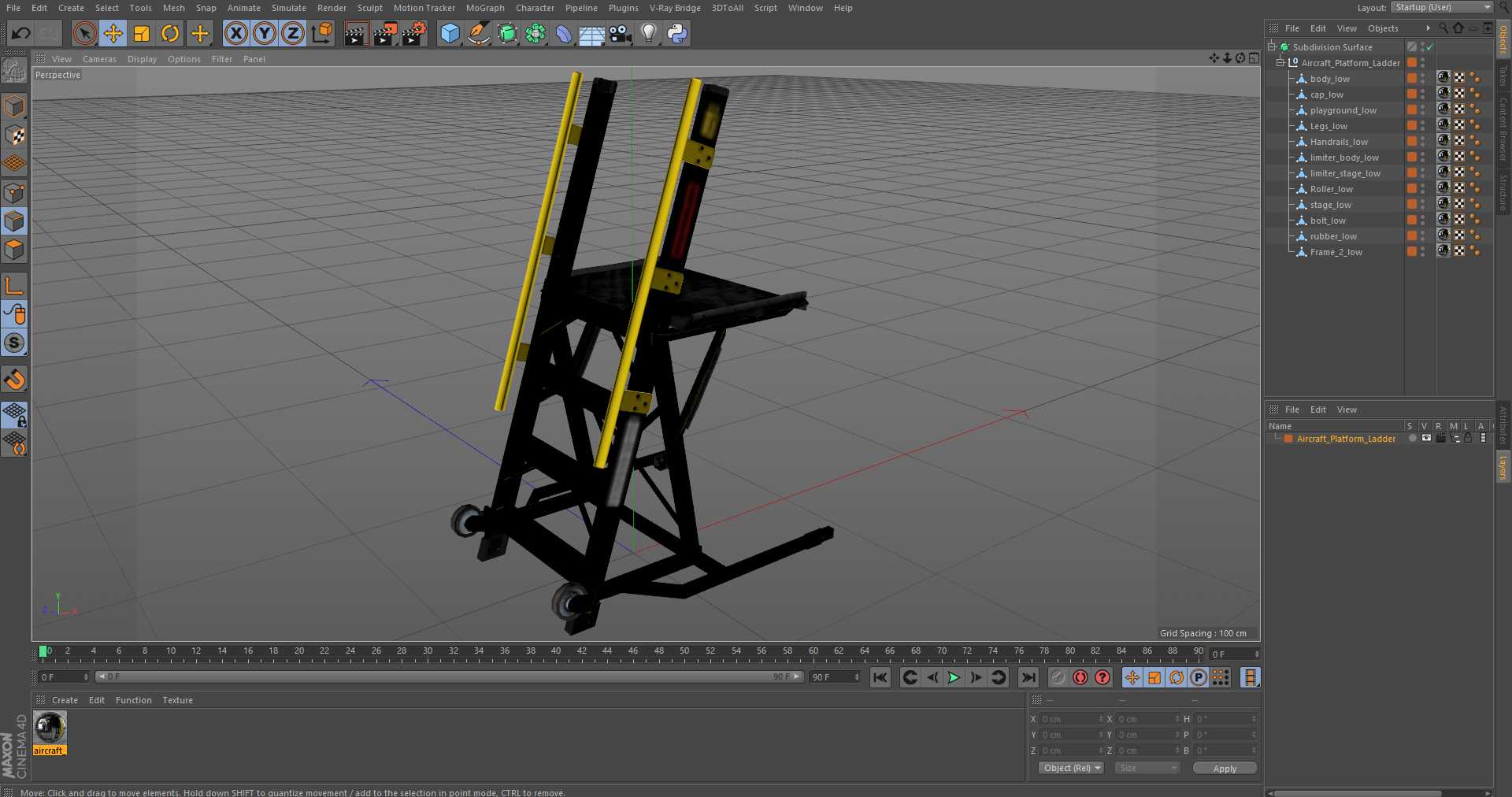 Aircraft Platform Ladder 3D model