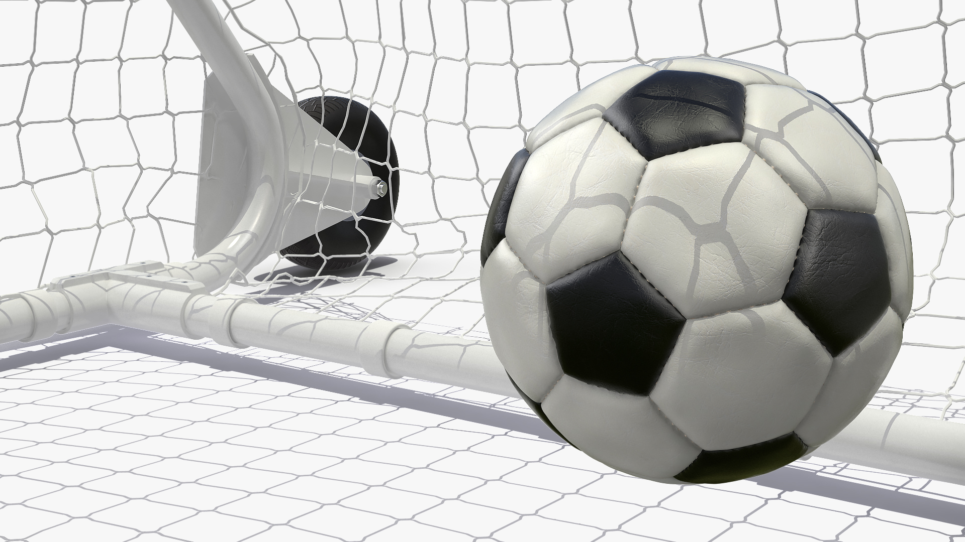 Animated Soccer Ball to the Goal 3D