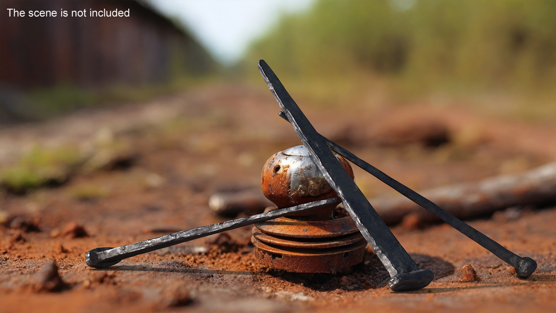 Blacksmith Hand Forged Iron Nail 3D